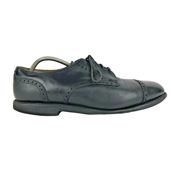 Allen Edmonds Mens Black Leather Lace Up Wingtip Brogue Dress Shoes Size US 10 D - Picture 1 of 9